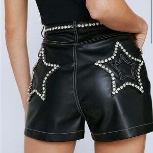 NASTY GAL faux leather embellished shorts size 6
